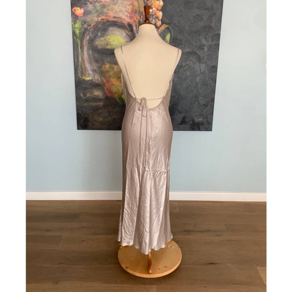 NWOT Bardot Cocktail Occasion backless slip Drape Dress size 8 Tan Beige - Picture 4 of 7